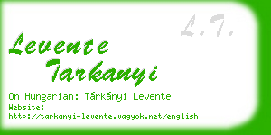 levente tarkanyi business card