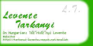 levente tarkanyi business card